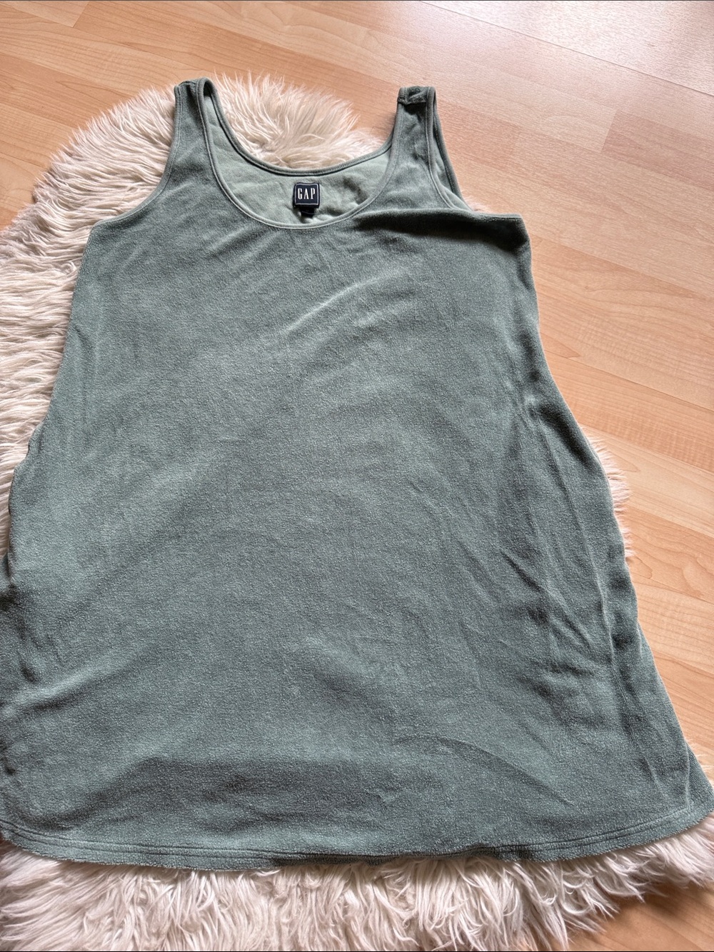 Gap Moss Green Womens Terry Tank Short Dress Tunic Coverup M